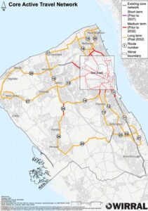 Wirral's revised 'Core Active Travel Network'